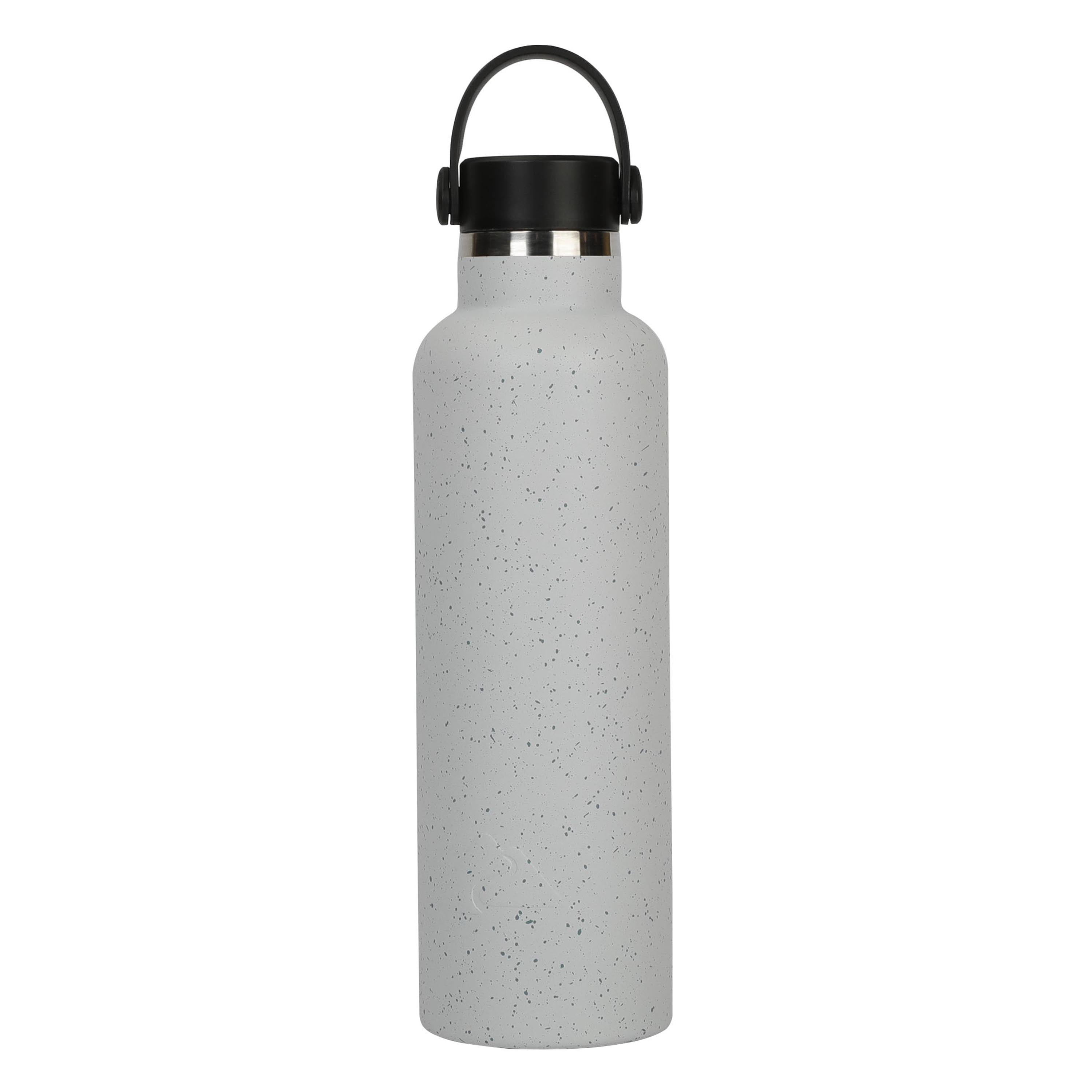 Ozark Trail 24 oz Stainless Steel Water Bottle, White Speckled Design, Loop Carry Handle