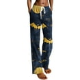 thumbnail image 6 of LHVUOA Womens Halloween Pajamas Pants Wide Leg Funny Graphic Pjs High Waist Lounge Pants, 6 of 6