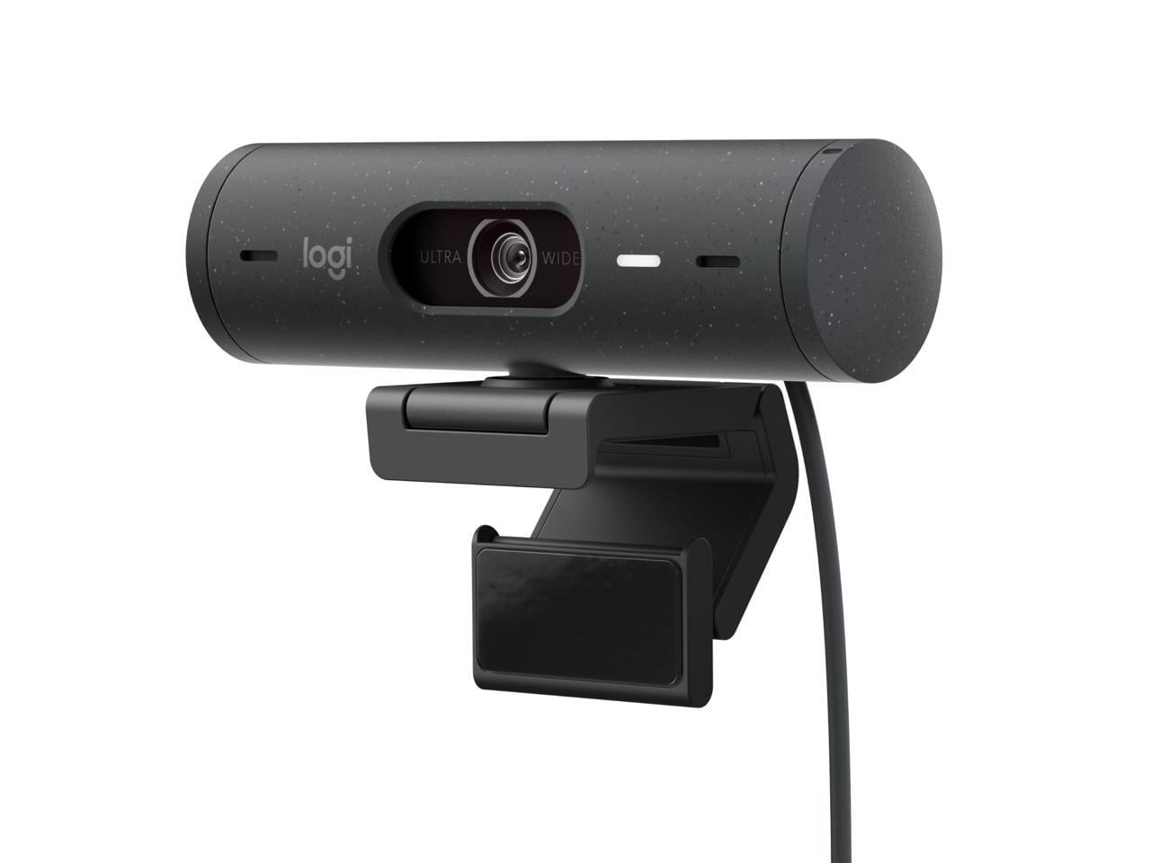 Restored Logitech Brio 500 1920x1080p Webcam with Privacy Cover - Graphite - 996-000504 (Refurbished)