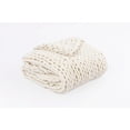 thumbnail image 5 of Silver One Super Chunky Knitted Throw Blanket, White, 50" x 60", 5 of 7