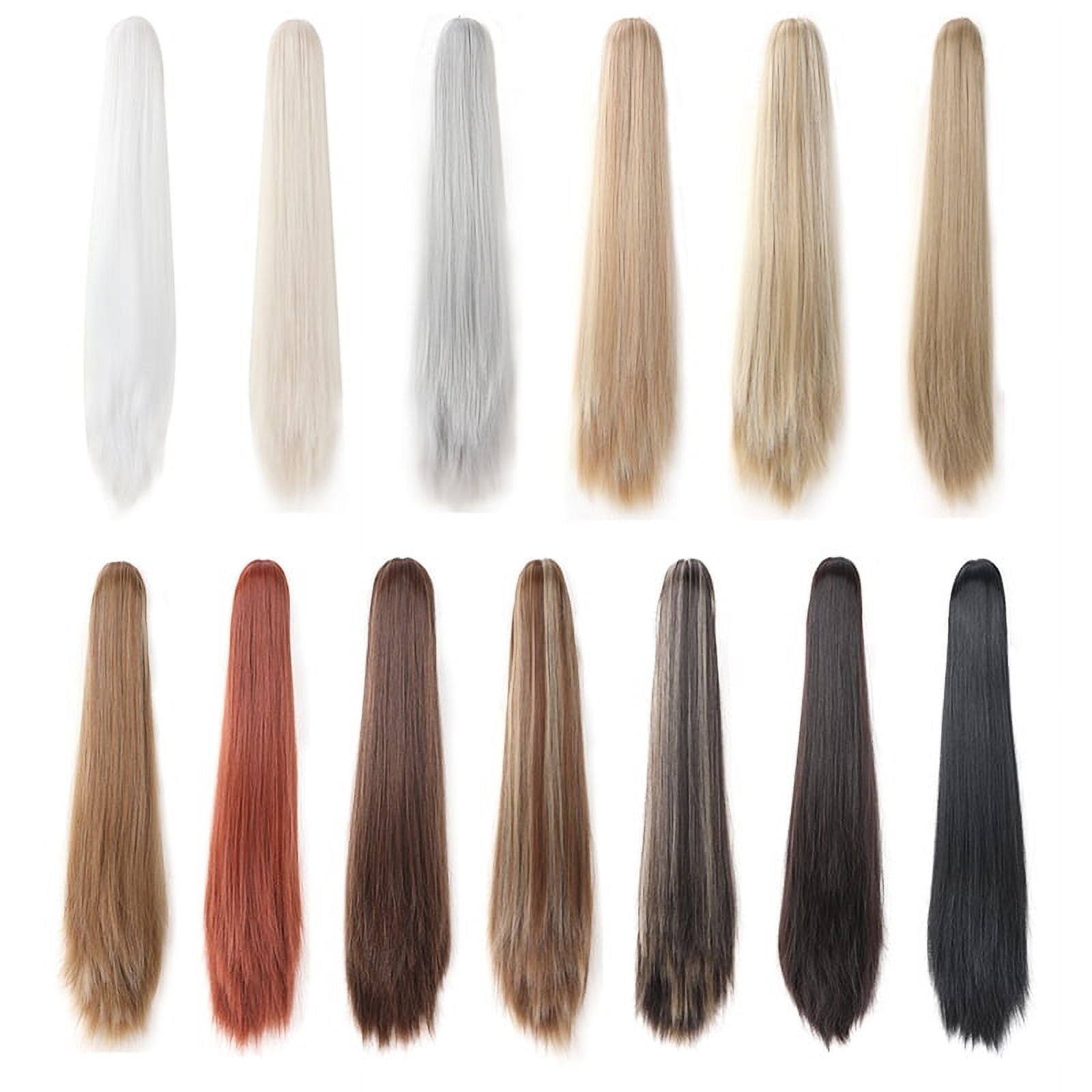 Claw Clip in Ponytail Extension 20 Inch Long Straight Synthetic Hair Extension for Women Girls