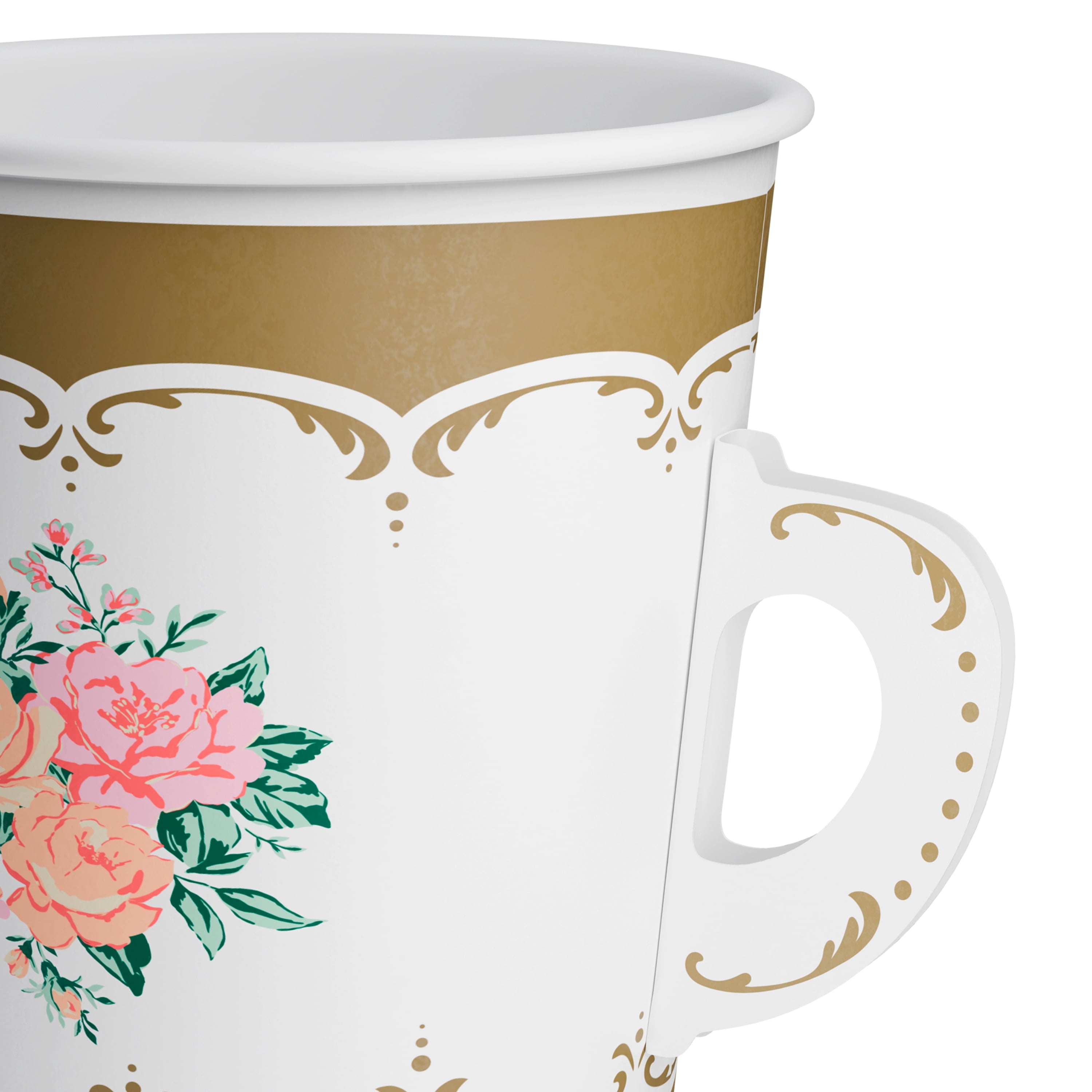8 Count, 9 oz Disposable Tea Party Paper Cups, Multicolor, Vintage Finds by way to celebrate