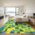 thumbnail image 3 of ODIKA 2'x3' Machine Washable Non-Slip Area Rug, Geometric Green High Traffic Rug, Green, 1068375, 3 of 7