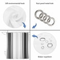 thumbnail image 5 of Black Striped Waterproof Fabric Shower Curtain,Modern White Striped Abstract Art Aesthetics Waterproof Fabric Shower Curtain for Bathroom Curtains Bathtubs Shower Curtains with 12 Hooks Long 72x78in, 5 of 8