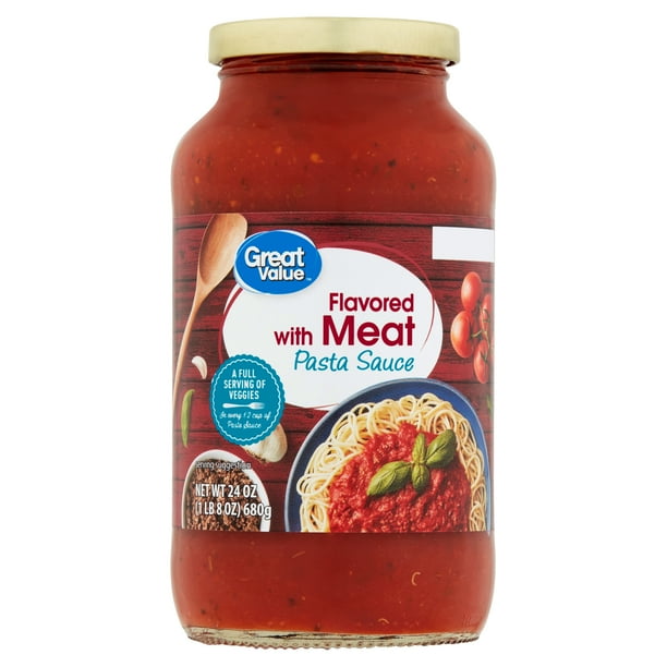 Great Value Flavored with Meat Pasta Sauce, 24 oz