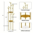 thumbnail image 5 of Gold Coat Rack, Metal Coat Racks Freestanding with Marble Base, Coat Tree with 3 Shelves and 9 Hooks for Entryway, Hallway, Bedroom, 5 of 7