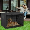 thumbnail image 5 of Dog Crate Cover,Dog Kennel Cover for Medium and Large Dog, Heavy Duty Oxford Fabric,Pet Kennel Cover Anti-UV,Dog Cage Cover with Mesh Window, 5 of 8
