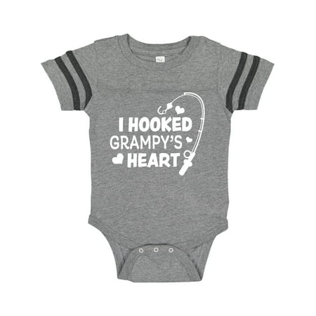 

Inktastic I Hooked Grampy s Heart with Fishing Rod Gift Baby Boy or Baby Girl Bodysuit