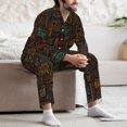 thumbnail image 6 of Bingfone Men's Pajama Set 2 Piece Loungewear PJs, Long Sleeve with Pajama Pants-Polynesian Turtles, 6 of 7