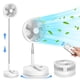 thumbnail image 1 of LIPETY Ventilador oscilante portátil, plegable, recargable, 9 pulgadas, 7200 mAh, funciona con pilas, USB C, pequeño ventilador remoto, ventilador de mesa silencioso, ventilador de escritorio plegable, 1 of 5