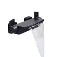 thumbnail image 3 of ZHIMAO Bathroom Waterfall Tub Faucet Deck Mount Dual Handle Brass Bathtub Shower Faucet Black, 3 of 9