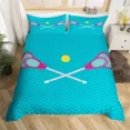 thumbnail image 4 of 2024 Lacrosse Duvet Cover Sports Theme Bedding Set Single For Boys Gilrs Polyester Lacrosse Player Games Comforter Cover Set, 4 of 7