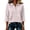 Pink, variant on Satingcolo Women's Striped Polo t-Shirt Summer Oversized Contrast 3/4 Sleeve Half Button-up Pullover Tops Loose Basic Tees,Multicolor L