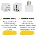 thumbnail image 5 of Universal to American Outlet Plug Adapter, 2 Pack, Canada Universal Travel Plug Adapter, 2 pc, UK to US Adapter, US Plug Adapter, US Travel Adapter, Plug Converter, Universal Travel Adapter, 5 of 8