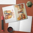 thumbnail image 4 of Happy Thanksgiving Yorkshire Terrier Give Thanks Fall Beanie Scarf Welcome 7x5in Folded Greeting Card Yorkie Dog Lover Gifts Single Note Card with Envelope - 00020, 4 of 5