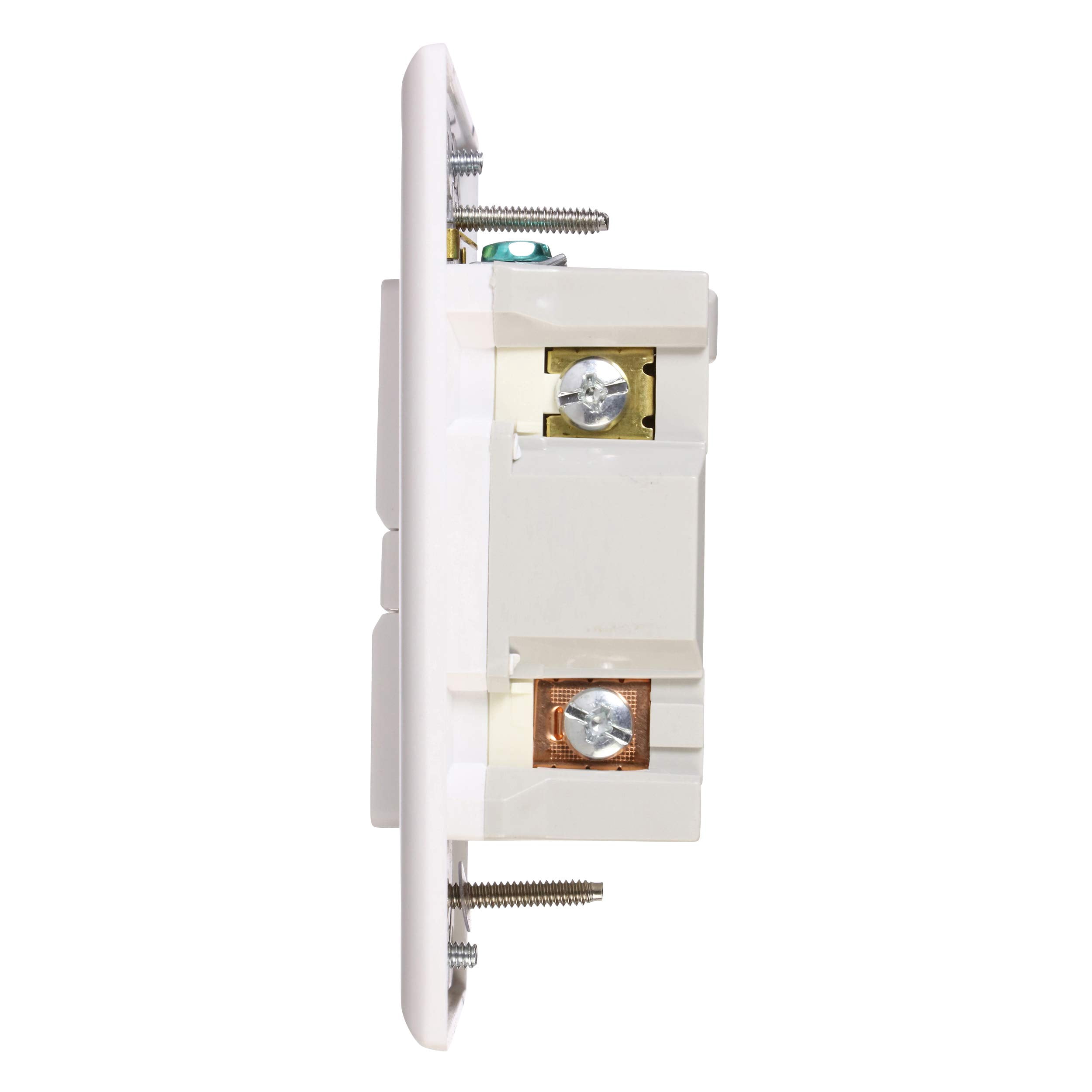 EATON Wiring GFCI Self-Test 20A -125V Blank Face Receptacle with Standard Size Wallplate, White