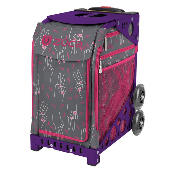 Zuca 18" Sport Bag - Peace Now with 2 Small Utility Pouch (Purple Frame)
