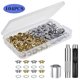 thumbnail image 1 of Juego de ojales, herramientas para ojales, 12mm, 100 juegos de ojales con 3 uds., herramientas para ojales y caja de almacenamiento para manualidades de lona de tela DIY ACTIVE Biensenido a ACTIVE, 1 of 5