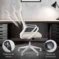 thumbnail image 4 of MAGMALIFE Silla de Oficina Fokus Ergonómica con Cabecera, Reclinación Ajustable, Malla Transpirable, Asiento de Alta Densidad, Ruedas 360° Antirrayas y Altura Regulable, Soporta 150 kg Beige, 4 of 8