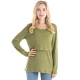 thumbnail image 3 of Bearsland Female Long Sleeve Maternity Nursing Top Breastfeeding Shirts 3-Pack, 3 of 8