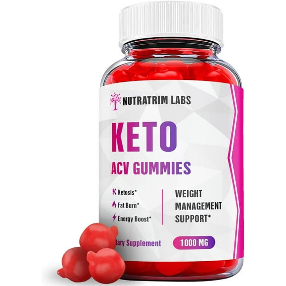 (1 Pack) Nutratrim Labs Keto ACV Gummies - Apple Cider Vinegar Supplement for Weight Loss - Energy & Focus Boosting Dietary Supplements for Weight Management & Metabolism - Fat Burn - 60 Gummies