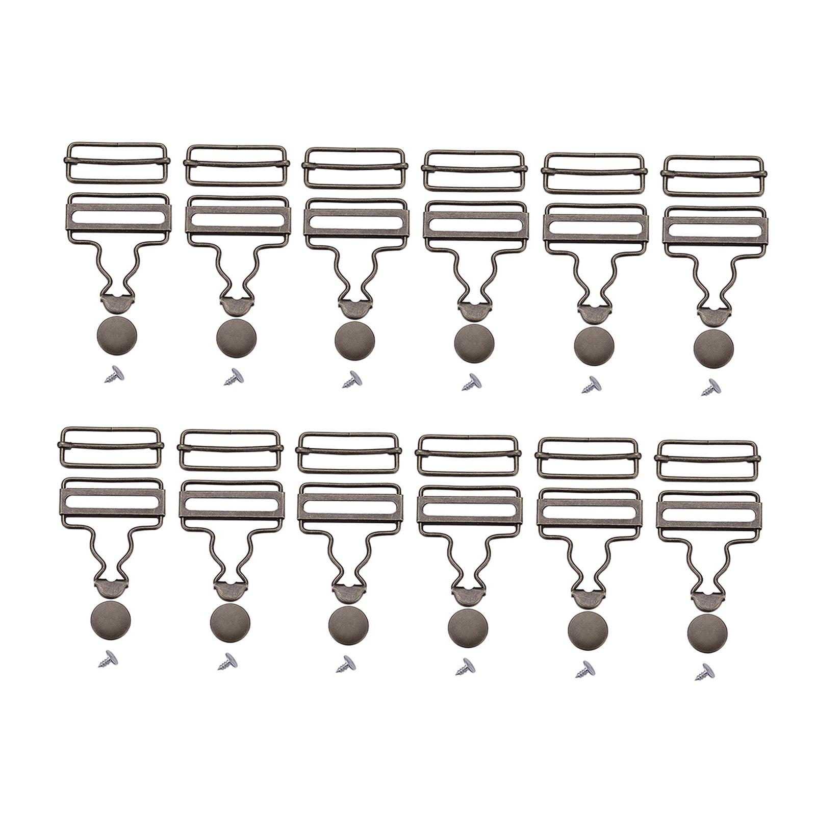 15 Sets Dungaree Buckles Dungaree Clips Metal Dungaree Buckles for Sewing Fasteners Clips with Rectangle Buckles Rectangle Slider Fasteners for Suspender,Straps,Dungarees,Hand Bags,Jackets,Overalls