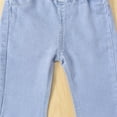 thumbnail image 6 of Esaierr Baby Girls Denim Bell Bottom Jeans Vintage 1-6 Years Toddler Kid Flare Pants Jeans Little Bottoms Leggings Pants, 6 of 10