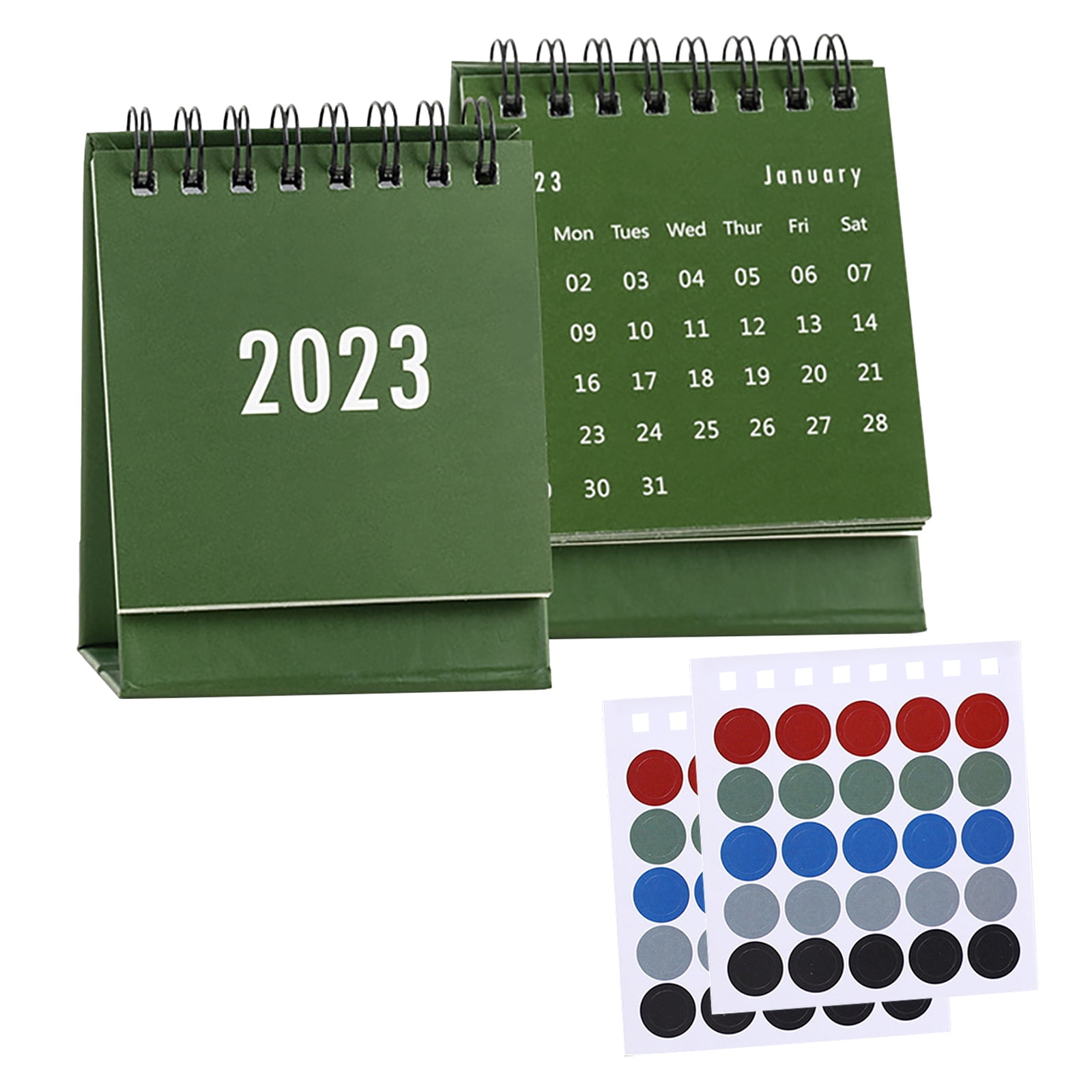 Heiheiup 2PCS Mini Cute Small Desk Calendar August 2022 To December