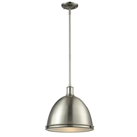 - Pendants 1 Light With Brushed Nickel Finish Steel Medium Base Bulb 13 inch 100 Watts