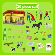 Schleich - Farm World: Horse Stable Set with Rider Figurines, Horse Toys & Accessories, 82 Pcs