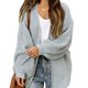 thumbnail image 1 of Suéter informal de invierno para mujer, prendas de vestir gruesas de gran tamaño con bolsillo para la vida diaria, trabajo, compras, gris claroXL, 1 of 2