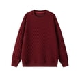 thumbnail image 1 of Blusas y camisas de manga larga con cuello redondo para hombre, sudadera con capucha informal de cuadros de color liso con cuello redondo, blusa de poliéster para hombre, 1 of 7