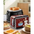 thumbnail image 4 of Chef Toaster Cover 2 Slice, Small Kitchen Appliance Covers, Cartoon Red Food Cooking Black White Buffalo Check Toaster Oven Cover with Loop, Bread Machine Cover Polyester Dust Cover Protection, 4 of 4