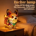 thumbnail image 5 of Stained Glass Corgi Shaped Table Lamp Handmade Mosaic Art Decorative Accent Light for Living Room Bedroom Office Desk, 5 of 5
