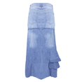 thumbnail image 3 of Vedolay Midi Skirt Women's High Waist Button Casual Mini Cargo Skirt with Pockets,Light Blue XL, 3 of 5