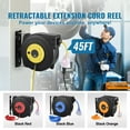 thumbnail image 2 of KFFKFF Pull-Out Power Cable Reel, 45 FT, Robust 12AWG/3C SJTOW Retractable Electrical Wire with Illuminated Triple Tap Outlet, 15 Amp Circuit Protection 180° Rotating Bracket for Overhead or Wall, 2 of 9