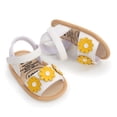 thumbnail image 4 of Uccdo Infant Baby Girls Summer Flower Sandals Flats Newborn Soft Sole First Walker Dress Shoes 0-18M, 4 of 8
