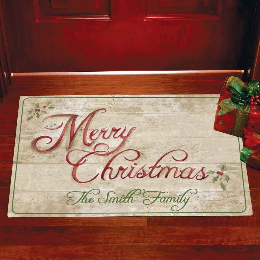 Personalized Festive Holiday Doormat