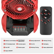 Portable Outdoor Misting Fan, Bucket Top Portable Fan, Battery Powered with 4 Fan Speeds & 4 Mist Settings for Camping, Tailgating, and Beach