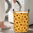 thumbnail image 4 of Lsque Yellow Leopard Print Sunflower pattern Laundry Hamper Basket, Tall Woven Rope Hamper Basket for Clothes, Lightweight Storage Basket, Collapsible Waterproof-Small, 4 of 8