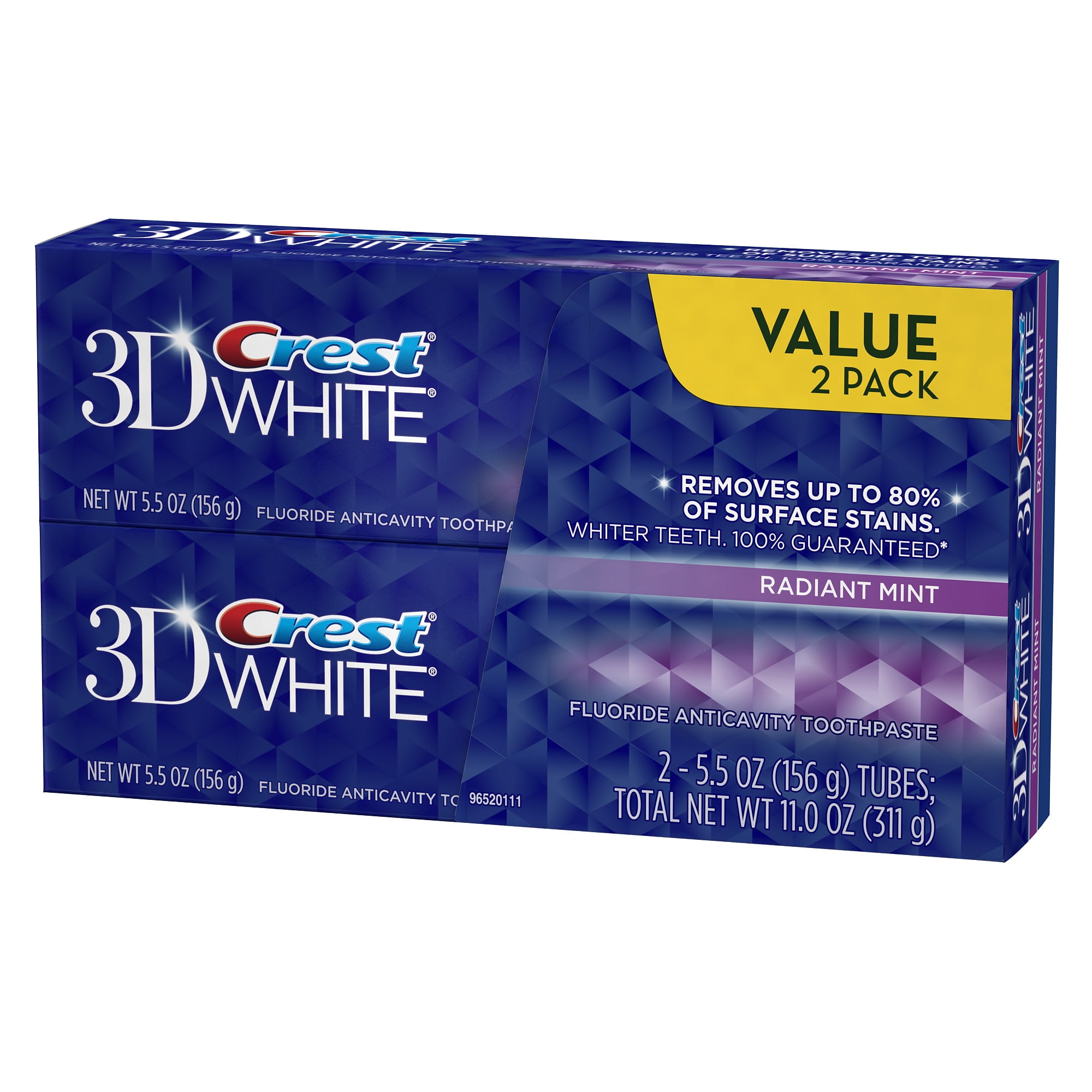Crest 3D White Radiant Mint Flavor Whitening Toothpaste Twin Pack 11 Oz