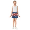 thumbnail image 3 of Girls' Skorts Elastic Waist Skorts with Inner Shorts Athletic Workout Shorts Skirts Stars and Sparkles Large, 3 of 9