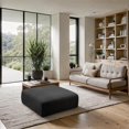 thumbnail image 2 of Meridian Furniture Shaggy Black Corduroy Performance Fabric Ottoman, 2 of 8