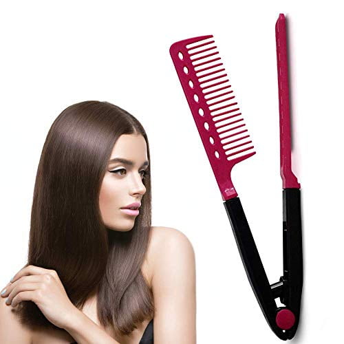 Hair Straightening Comb for Flat Iron - Professional Comb Hair Straightener  Heat Resistant Styling Comb with A Firm Grip for Brazilian Keratin  Treatment and Straightening Using Iron/Blow Dryer 
