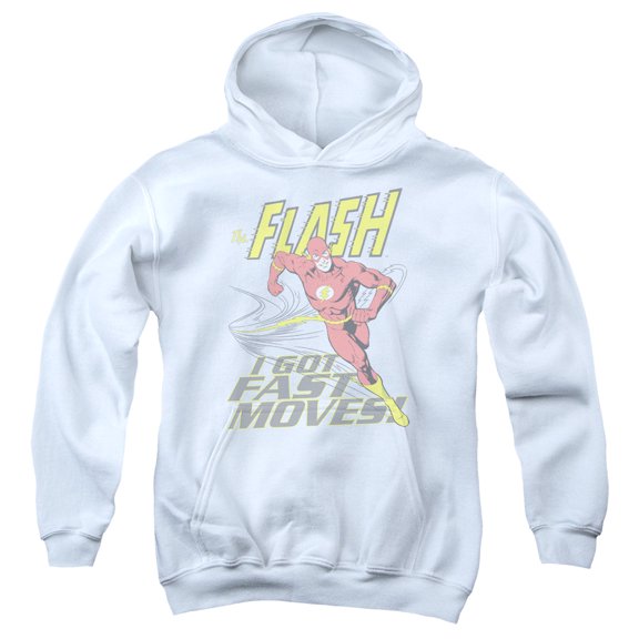 Dc Flash - Fast Moves - Youth Hooded Sweatshirt - Large
