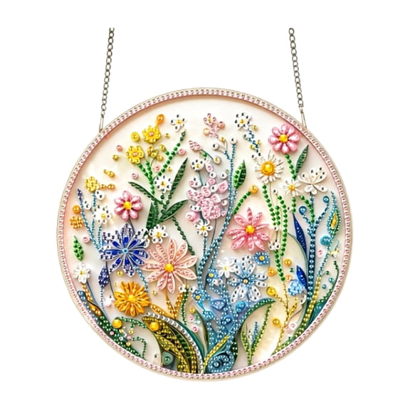 Pearl Diamond Art Kit, 5D Diamond Painting DIY Set, Bird Flower Cross Design Craft, Home Wall Decor Project for Adults