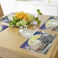 thumbnail image 4 of Ambesonne City Place Mats Set of 4, Musical Notes Cat, Standard Size, Multicolor, 4 of 6