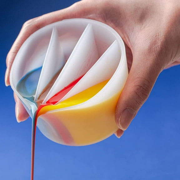 Visland Split Cup for Paint Pouring, Rusable Silicone Split Cup for Acrylic Paint Resin Pouring DIY Making