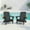 Black, variant on SUUNYN Set of 2 Folding Adirondack Chairs with Ottoman, HDPE Patio Seating, Teak