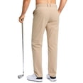 thumbnail image 2 of Pantalones de golf Pudolla para hombre, vestido elástico, ligero, color caqui, 2 of 7